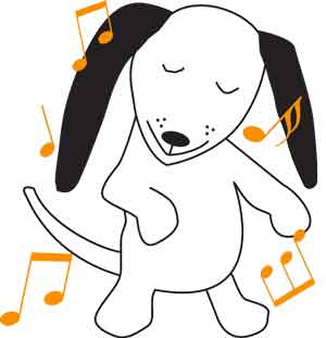dog listening to music PMB